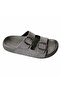 Silvery Double Buckle Women's Orthopedic Sole Slippers
