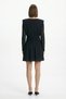 Black Patterned Waist Tie Dress 2808 - 3