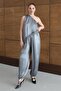 One shoulder suit with hem lace detail and baggy pants 10335 - 3