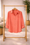 Women's 5-Piece Beige Yavruağzı Lilac Blue Khaki Cotton Oversize Linen Single Pocket Comfortable Shirt - 3