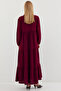 1627 Collar Lace-Up Hijab Dress - D. Burgundy - 3