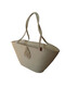 Natural Looking Vegan Beach Bag or Daily Bag with Colorful Self-Tie Straps - 5