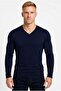 Men's Navy Blue Cotton Lycra Single Jersey Long Sleeve T-Shirt-D236