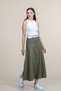 Women's Summer Khaki Garni Stitched Belted Denim Skirt Stylish Daily Comfortable 6885 - 4