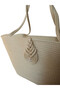 Natural Looking Vegan Beach Bag or Daily Bag with Colorful Self-Tie Straps - 7