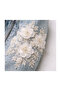 Women's Pearl and Flower Detailed Crop Denim Jacket - 4
