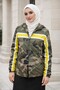 Women's Soldier Patterned Yellow Raincoat with Print Detail - 4