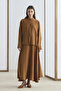 Kadriye Baştürk Hakim Collared Shirt Skirt Set 418 Brown - 2