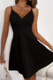 New Season Women's Rope Strap Double Breasted Collared Short Imported Crepe Dress - 5