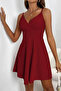 New Season Women's Rope Strap Double Breasted Collared Short Imported Crepe Dress - 4