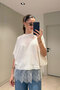 Batwing Sleeve Skirt Lace Detailed Mercerized Blouse - Ecru - 5