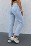 Women's Light Blue High Waist Mom Jean Pants – Comfortable Fit Casual Denim - 3