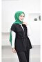 6109 - Comfortable Casual Thin Denim Fabric Waist Drawstring Detailed Women's Long Vest and Pants Set - 3