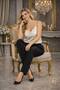 Women's Pants with Side Stripes, Sequin Details, Elastic Waist, Top Quality, Plus Size - 2