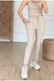 Women's Full Lyclary Waist Lace-Up Super Comfortable Double Leg Ankle-Length Top Line Pants