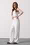 New Season Patterned Women's Palazzo Trousers with Tie Detail 36641 - 5