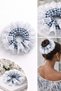 Betty Bands White Lace Navy Blue Gingham Scrunchie Hair Tie – Stylish Voluminous Hair Band for Daily Use - 4