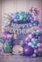 Mermaid Themed Happy Birthday Balloon Set – Mermaid Concept Purple Blue Birthday Decoration Set
