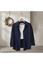 Women's Beige, Pink, Navy Blue, Mint Green, Blue Cotton Oversized Linen Single Pocket Casual Shirt - 4