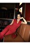 Imported Crepe Fabric Pearl Embroidered Pocketed Lined Special Design Sleeveless Jumpsuit Dress - 7