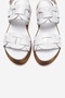 Elvoro White Genuine Leather Women's Sandals with Knitted Straps - 2