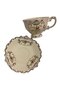 Diana Porcelain 6-Piece Coffee Cup Set with Vintage Gold Detail and Floral Pattern - 2