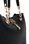 Women's Faux Leather Black Shoulder Bag - 4