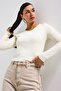 بلوزة نسائية من القطن العضوي بنسبة 100%، مرنة ومريحة، لون إكرو w5 - 3