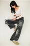 Y2K Holly Heart and Ribbon Detailed Wide Leg Jeans - 4