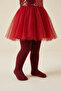 Burgundy Girls' Cotton Pantyhose - 2