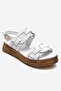 Elvoro White Genuine Leather Women's Sandals with Knitted Straps - 3
