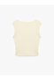 Cotton Sleeveless Slim Fit Boat Neck Waist Accent T-Shirt - 2