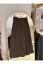 Segmented Stitched Lined Skirt - Brown