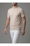 Men's Basic Slim Fit Crew Neck T-Shirt - Beige - 2