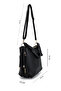 Women's Faux Leather Black Shoulder Bag - 2