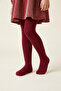Burgundy Girls' Cotton Pantyhose