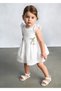 Flower-Detail Dress for Ages 1-4 - Cream
