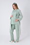 Women's 3-Piece Maternity Pajama Set with Lace Detail and Dressing Gown - Maternity Set That Makes Breastfeeding Easy - 3