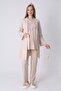 Women's 3-Piece Maternity Pajama Set with Lace Detail and Dressing Gown - Maternity Set That Makes Breastfeeding Easy