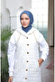 Quilted Chain Detailed Buttoned Vest 71195-07 Cream - 4
