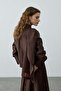 Scarf and Lyocell Skirt Set Brown - 4