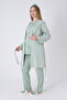 Women's 3-Piece Maternity Pajama Set with Lace Detail and Dressing Gown - Maternity Set That Makes Breastfeeding Easy - 2