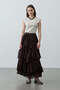 Multi-Layered Chiffon Skirt Brown