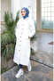 Quilted Chain Detailed Buttoned Vest 71195-07 Cream - 3