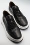 Efnan Shoes Men's Dark Black Polyurethane Lightweight Orthopedic Stitched Sole Daily Sports Walking Shoes - 5