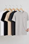 Men's Comfortable Summer Cotton Loose 5-Piece T-Shirt Set