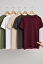 Men's Comfortable Summer Cotton Loose 5-Piece T-Shirt Set