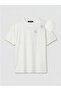 Lcw Comfortblack Crew Neck Women's T-Shirt with Floral Appliqué - 3