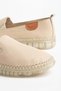Genuine Leather Orthopedic Women's Casual Shoes Beige Laceless Transparent Sole - 3
