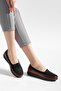 Large Size Orthopedic Women's Casual Shoes Tan Genuine Leather Stretch Stone-Embellished - 4